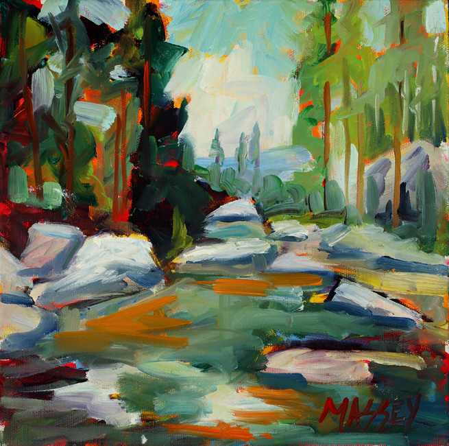 Running Waters, plein air, 10" x 10"