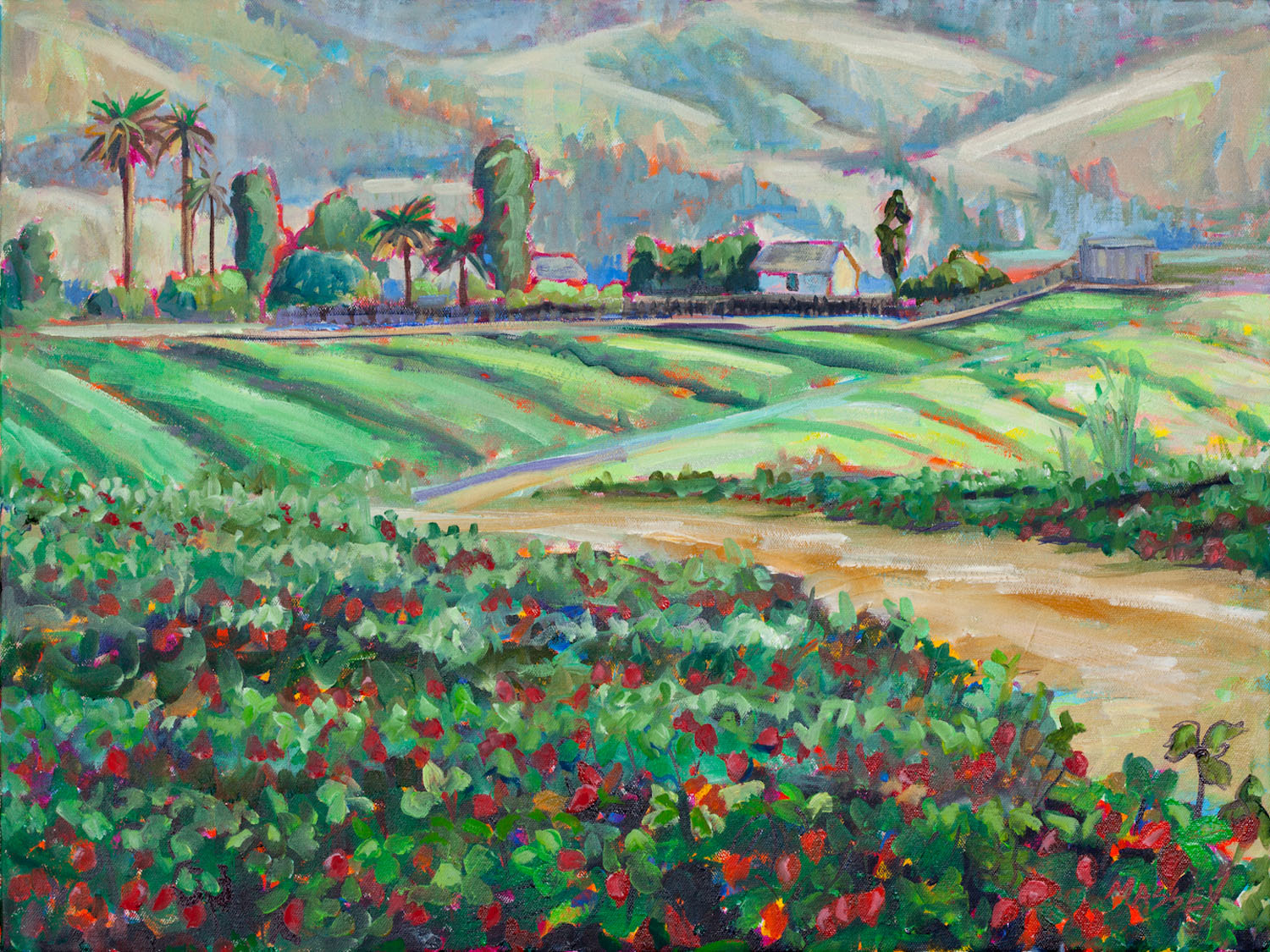 Strawberry Time, plein air 18x24