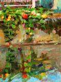 Riverside Kitchen Garden, plein air  14" x 11", oil on canvas