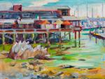 Fisherman's Wharf, plein air, 11" x 14", oil on canvas
