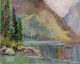 Alpine Lake, plein air, 8" x 10", oil on canvas