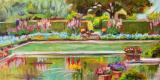 Gazing Pond, 10" x 20", oil on canvas. Of Filoli Gardens in Los Altos, CA