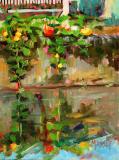 Riverside Kitchen Garden, plein air  14" x 11", oil on canvas