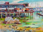 Fisherman's Wharf, plein air, 11" x 14", oil on canvas