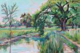 Blue Sky River, plein air , 20" x 30", oil on canvas